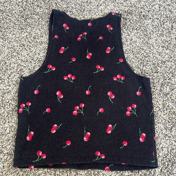 cherry black tank top size small - Picture 7 of 8
